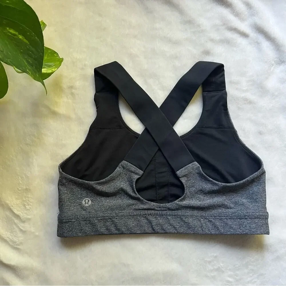 Lululemon All Sport Bra III in Heathered Black / Black